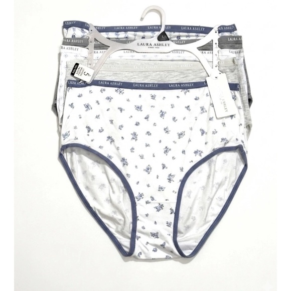 Laura Ashley Other - LAURA ASHLEY 5 PACK SOFT COTTON BRIEF PANTIES L ASSORTED FLORAL SOLIDS TAG FREE